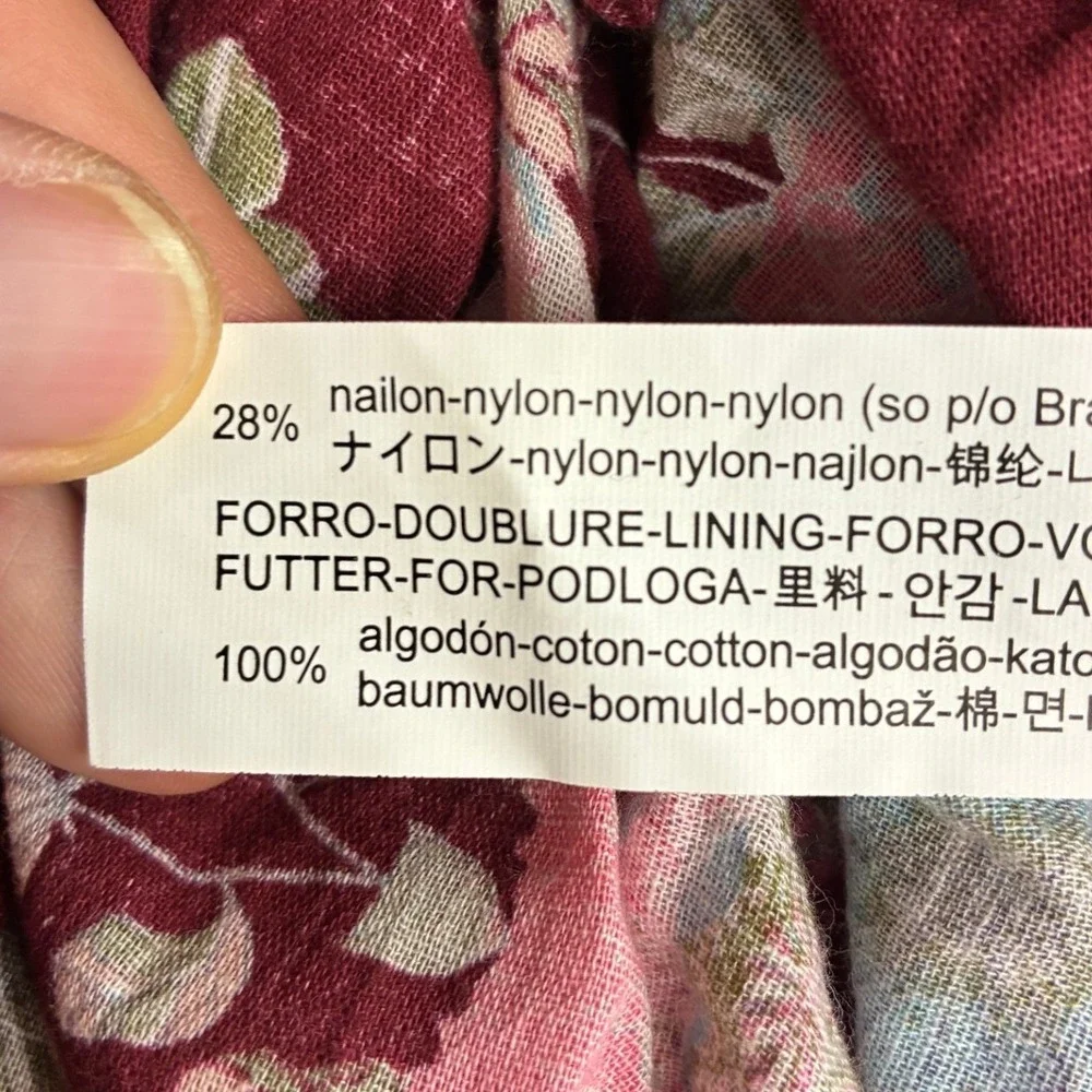 Zara Boho Tiered Floral Halter Maxi Dress Womens S Red Pink Mixed Print NWT - Picture 5 of 10